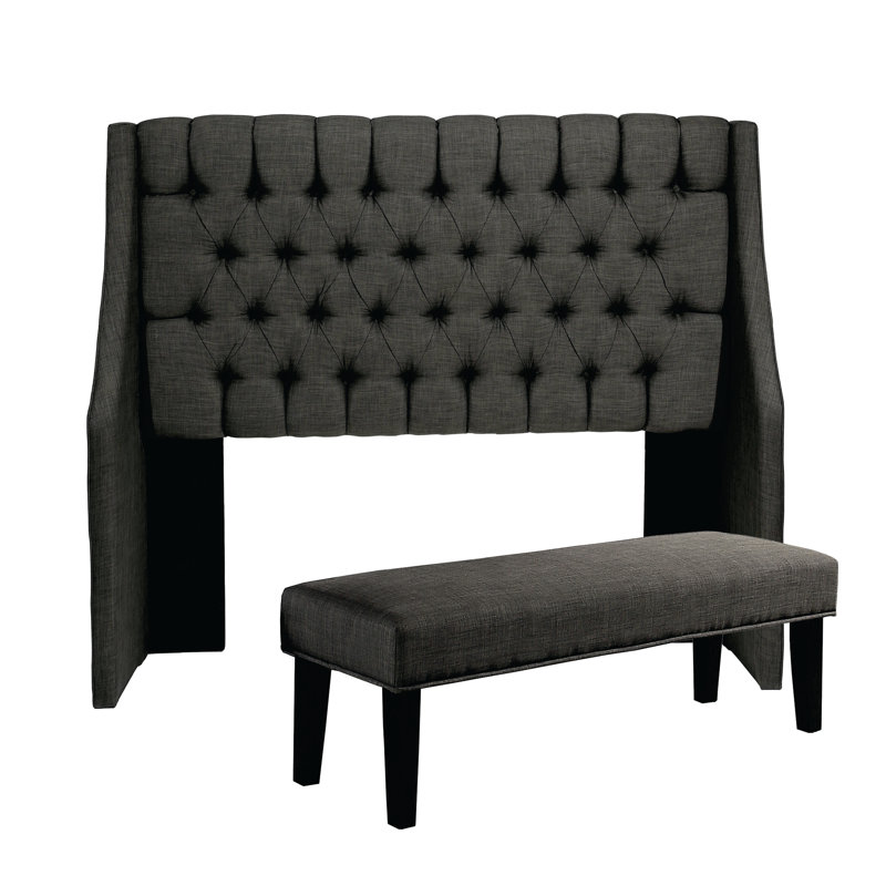 Difranco Upholstered Wingback Headboard and Bench & Reviews Joss & Main